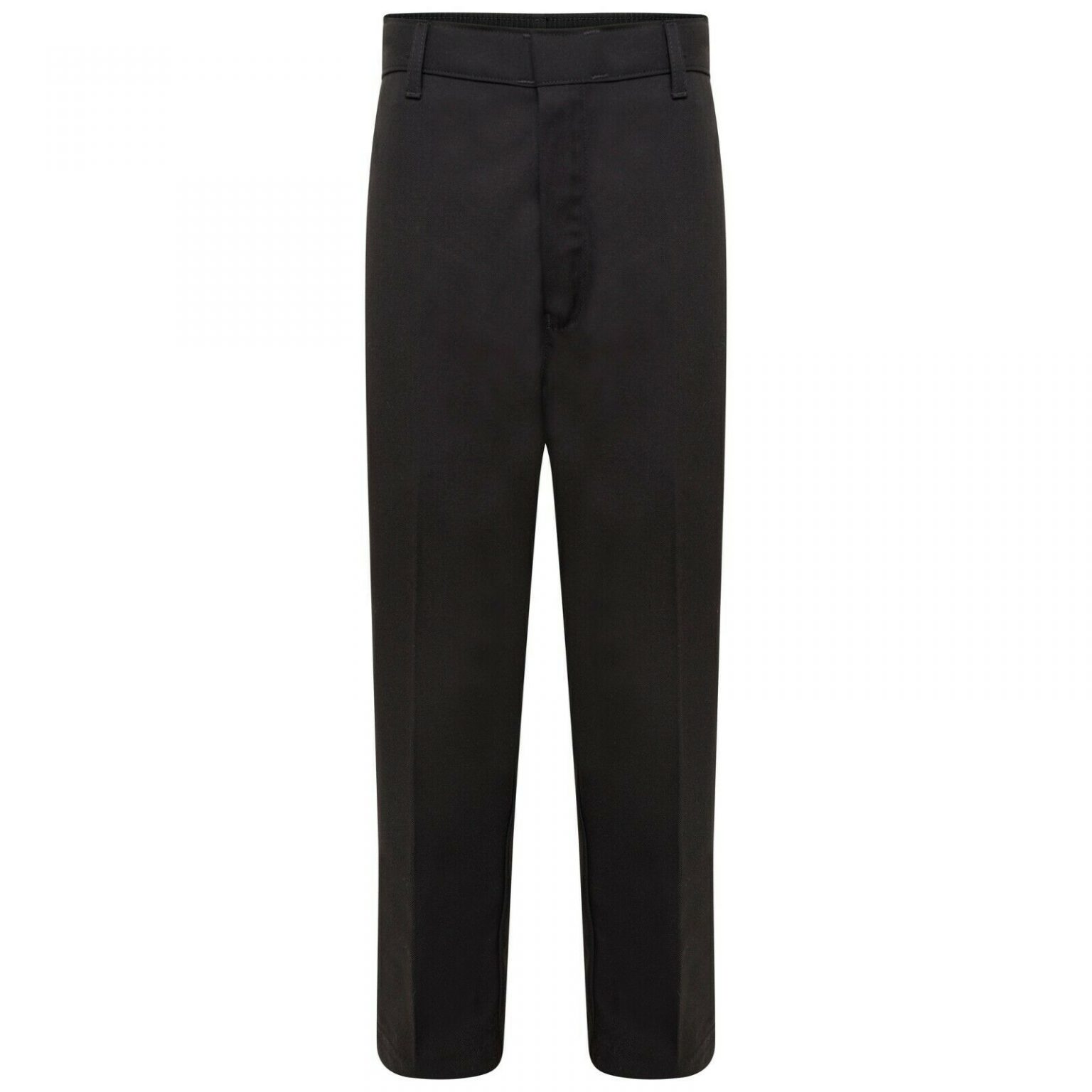 Boys Pull Up School Trousers Half Elasticated Waist-BLACK - School Uniform