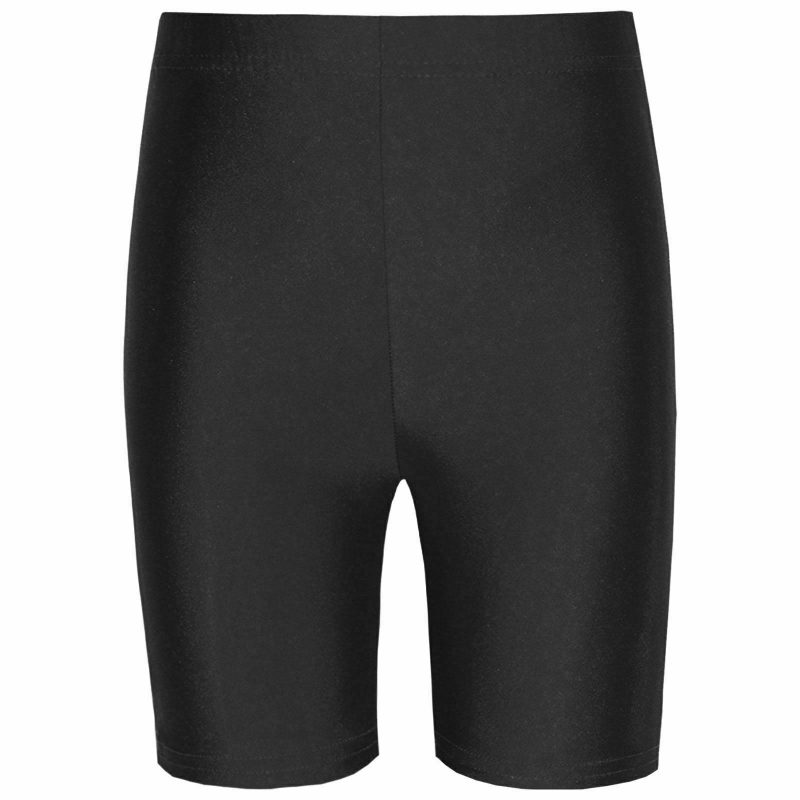 Boys/Girls Cycling Lycra PE Athletics Dance Gym Shorts-BLACK