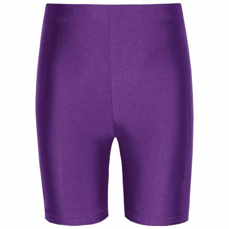 Boys/Girls Cycling Lycra PE Athletics Dance Gym Shorts-PURPLE