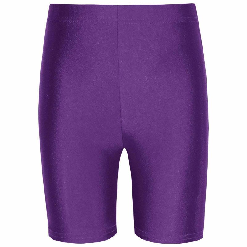 Boys/Girls Cycling Lycra PE Athletics Dance Gym Shorts-PURPLE