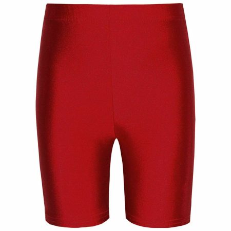 Boys/Girls Cycling Lycra PE Athletics Dance Gym Shorts-RED