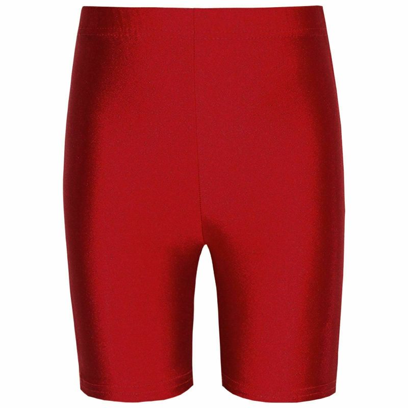 Boys/Girls Cycling Lycra PE Athletics Dance Gym Shorts-RED