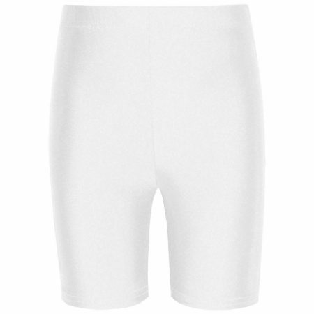 Boys/Girls Cycling Lycra PE Athletics Dance Gym Shorts-WHITE