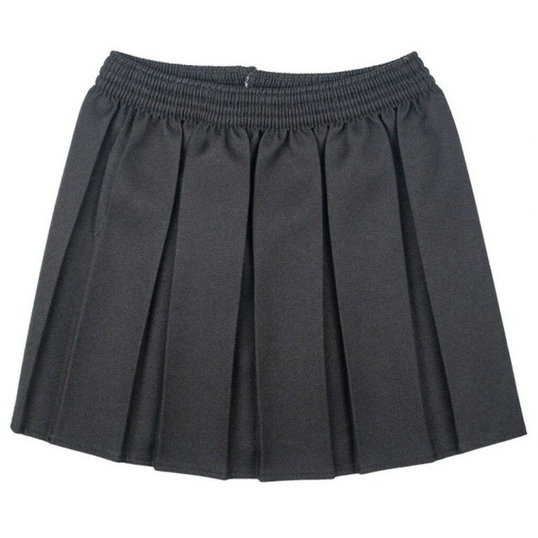 Girls Box Pleated Skirt All Round Elasticated Waist for School Uniform ...