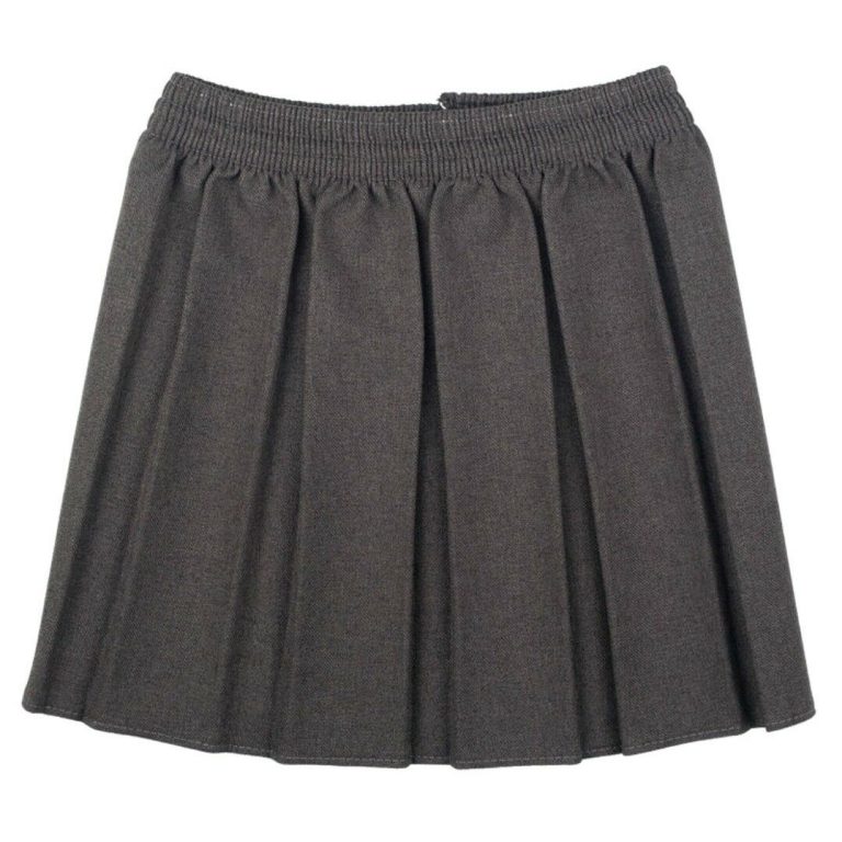 Girls Box Pleated Skirt All Round Elasticated Waist for School Uniform ...