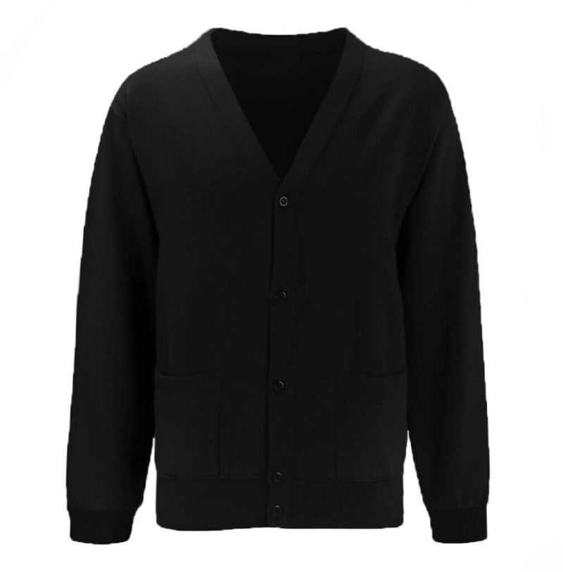 School Cardigan Buttoned Fleece Jumper V Neck - Image 7