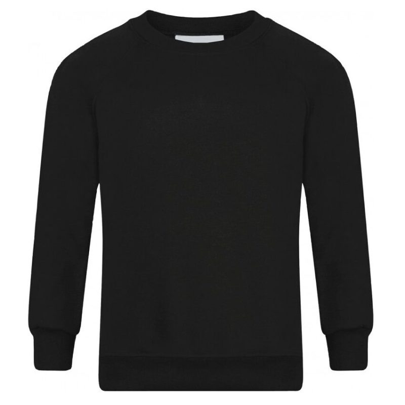 Boys & Girls School Crew Neck Jumper SweatShirt- BLACK