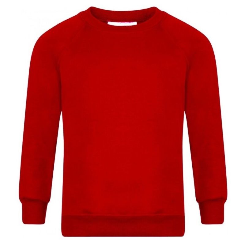 Boys & Girls School Crew Neck Jumper SweatShirt- ROYAL RED