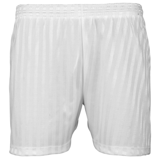 Boys/Girls Shadow Stripe PE Athletics Gym Shorts-WHITE