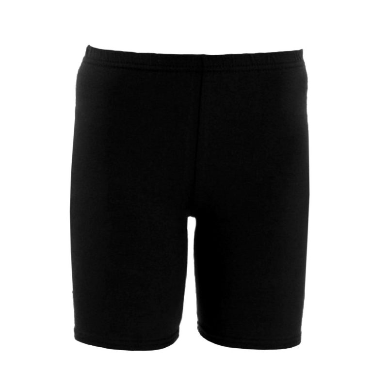 Boys/Girls Cotton PE Short for Athletics Gym Cycling- BLACK