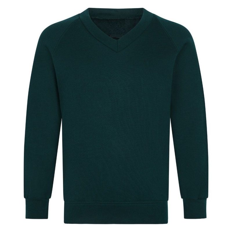 Boys & Girls School V Neck Jumper SweatShirt- GREEN