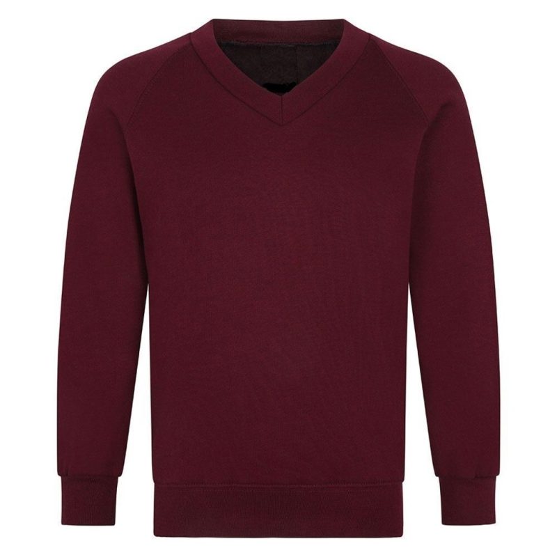 Boys & Girls School V Neck Jumper SweatShirt- MAROON