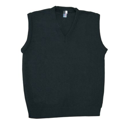 Knitted V Neck TankTop Sleeveless Jumper- Black