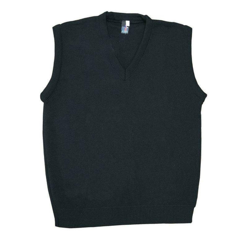 Knitted V Neck TankTop Sleeveless Jumper- Black