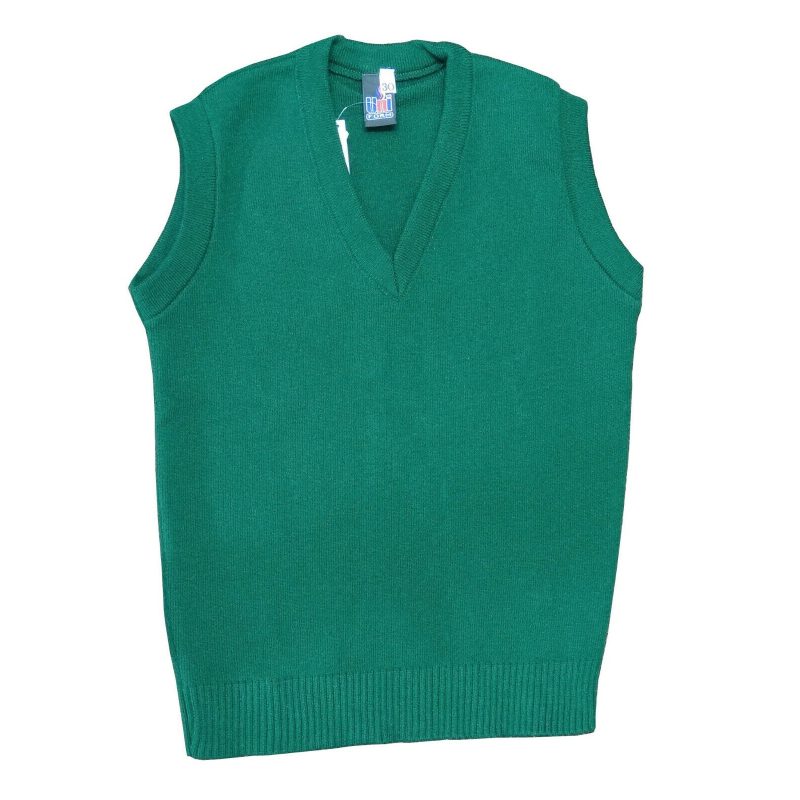 Knitted V Neck TankTop Sleeveless Jumper- GREEN