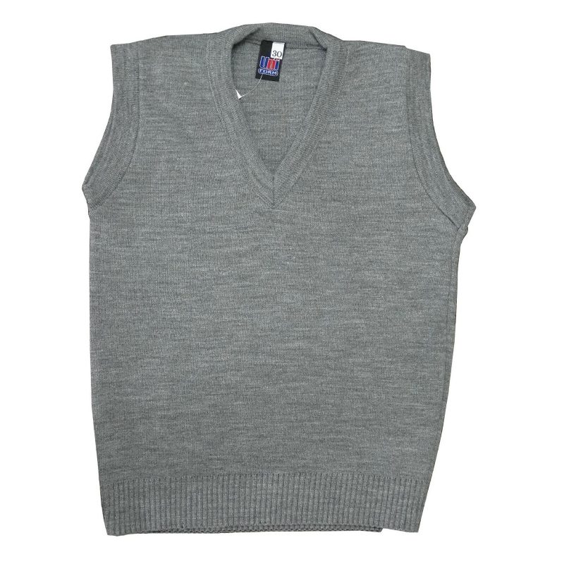 Knitted V Neck TankTop Sleeveless Jumper- GREY