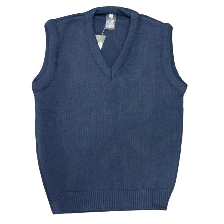 Knitted V Neck TankTop Sleeveless Jumper- NAVY