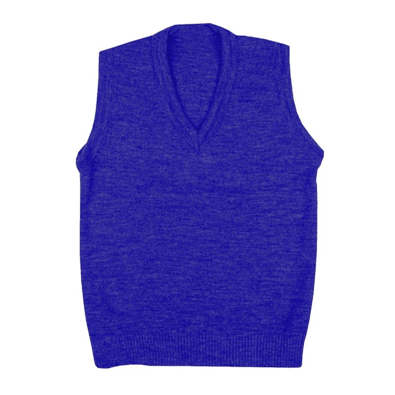 Knitted V Neck TankTop Sleeveless Jumper- ROYAL BLUE