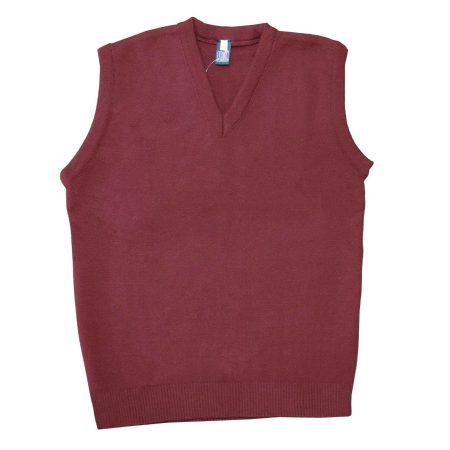 Knitted V Neck TankTop Sleeveless Jumper- MAROON