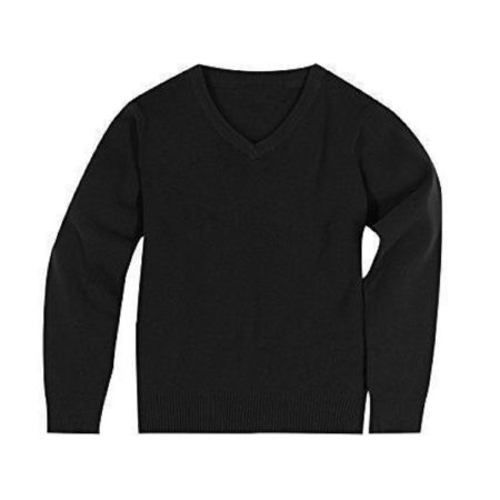 Knitted V Neck FULL Sleeve Jumper- Black-schoolunifom.co.uk