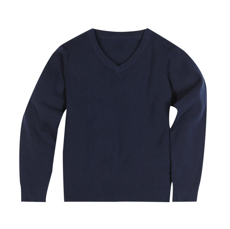 Knitted V Neck FULL Sleeve Jumper- Navy-schoolunifom.co.uk