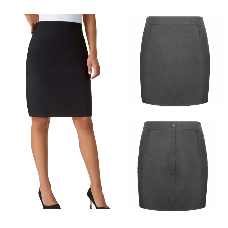 Girls School PENCIL Skirt Ladies Office Workwear Above Knee Length-GREY