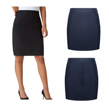 Girls School PENCIL Skirt Ladies Office Workwear Above Knee Length-NAVY