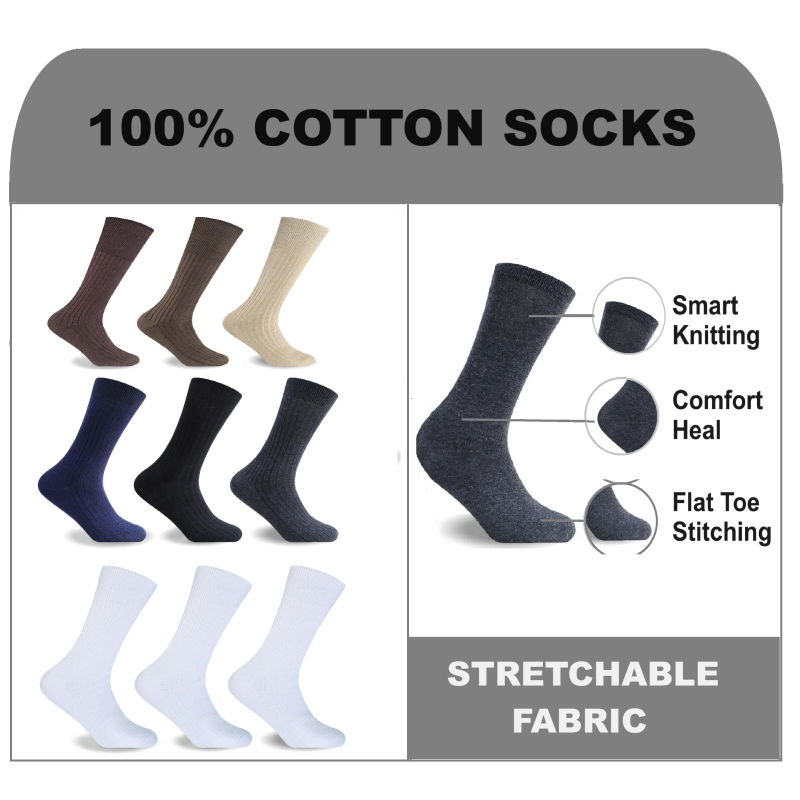 Cotton None Elastic Mens Socks Every Day Socks